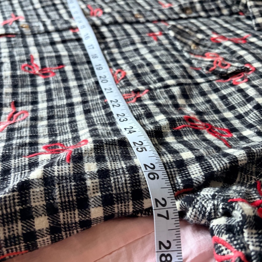 NWOT BDG Urban Outfitters Dani Embroidered Flannel Shirt Tunic Top Oversized, L - Picture 9 of 15